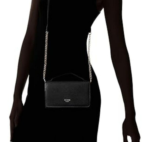 Guess Kamryn Wallet on a String in black faux leather removable cross-body strap - Picture 2 of 8